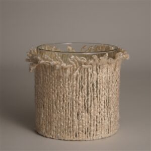 Votive Wapped in Cream Fabric 6"x6"- A - CREAM