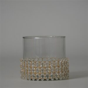 Candle Holder Wrapped in Transparent Fabric 3"x3"- A - TRANSPARENT WHITE