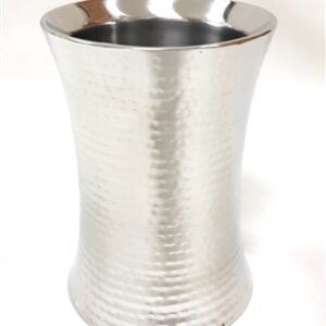 Stainless Steel Hammered Vase 9.25”H -A - Silver