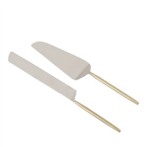 Set of 2 Silver & Gold Stainless Steel Dessert Set - Silver & Gold-ST - Silver & Gold