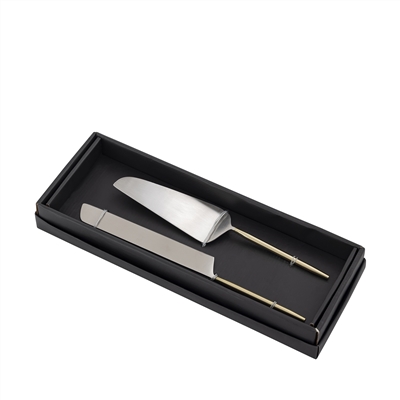 Set of 2 Silver & Gold Stainless Steel Dessert Set - Silver & Gold-ST - Silver & Gold - Imagen 3