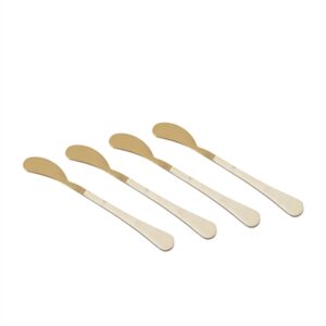 Set of 4 Gold & White Stainless Steel Spreaders - Gold & White-ST - Gold & White