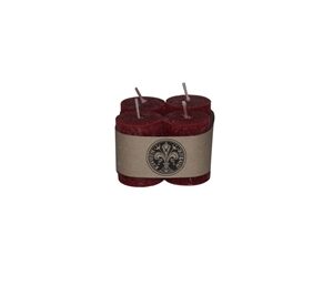 Set Of 4 1.6X2.1In Pillar Candles Wine Red- A - A