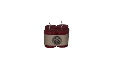 Set Of 4 1.6X2.1In Pillar Candles Wine Red- A - A