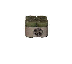 Set Of 4 1.6X2.1In Pillar Candles Olive- A - A