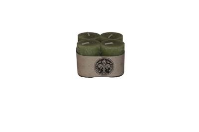 Set Of 4 1.6X2.1In Pillar Candles Olive- A - A