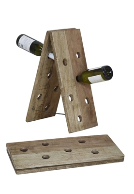 Foldable Wooden Bottle Holder - A - Natural