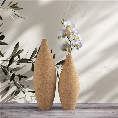 Cork Wrapped Flower Vase Large -A - Natural - Imagen 6