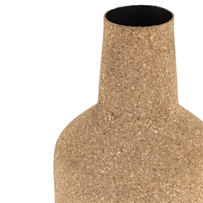 Cork Wrapped Iron Flower Vase Large -A - Natural - Imagen 3