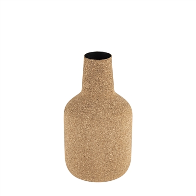 Cork Wrapped Iron Flower Vase Small -A - Natural - Imagen 2