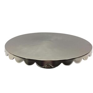 X-Lg. Polished Aluminum Cake Plate Dia 22”- A - NICKEL
