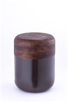 Iron Side Table with Wooden Top Metal Base - A - Brown