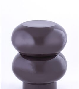 Round Iron Stool with Base - Brown - Brown
