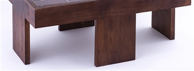 Wooden Table with Tiles Top - Brown-ST - Brown - Imagen 3