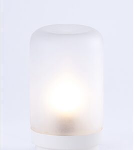 Lamp with Glass Shade - White - White