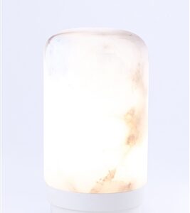 Lamp with Marble Shade - A - White