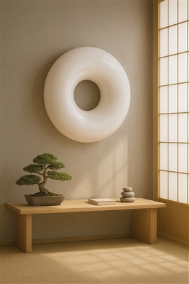 Wall Art Iron Circle White - White - White - Imagen 3