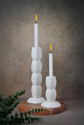 Shiny White Aluminium Candle Holder Sm - White - White - Imagen 4