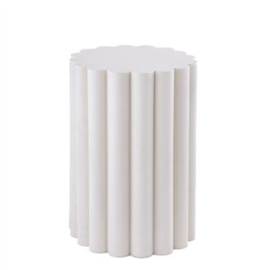 Iron White Beige Stool - White - White