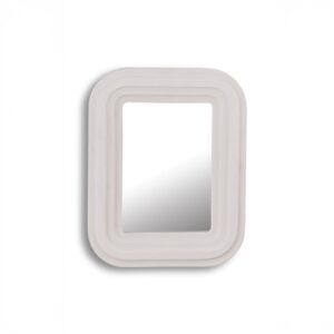 Mirror Aluminium MDF White Square - A - White
