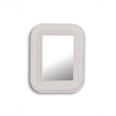 Mirror Aluminium MDF White Square - A - White