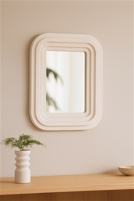Mirror Aluminium MDF White Square - A - White - Imagen 3