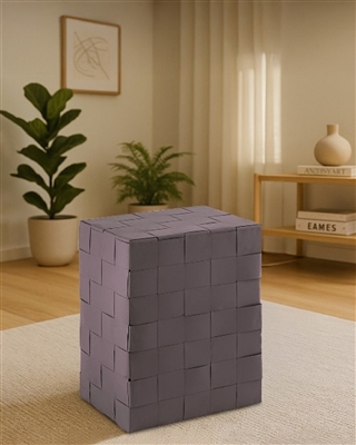 Woven Metal Iron Stool - A - Gray - Imagen 2