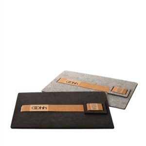 Set Of 4 Eco-Felt Sq. Placemats W/Coasters Black- A - A