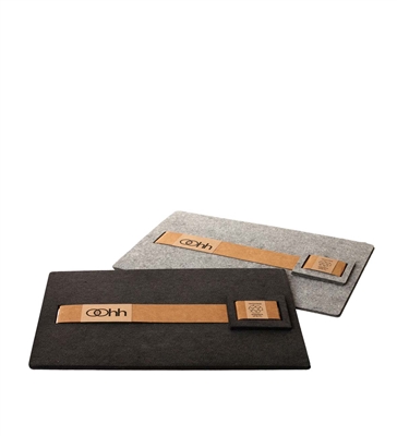 Set Of 4 Eco-Felt Sq. Placemats W/Coasters Black- A - A