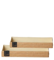 Set Of 2 Creased Paper Trays Natural- A - A