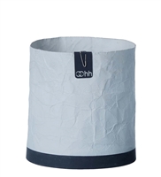 Med. Creased Paper Pot W/Cement Bottom Grey- A - A