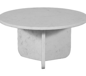 Genoa Low Side Table White/Mirror Polish Dia 22 - A - White/Veins
