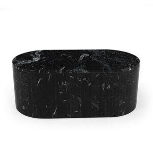Black Marble Coffee Table-ST - Black & White - Black & White