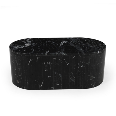Black Marble Coffee Table-ST - Black & White - Black & White