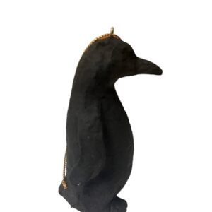 Paper Mache Penguin Orn. Matte Black- A - A