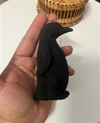 Paper Mache Penguin Orn. Matte Black- A - A - Imagen 4