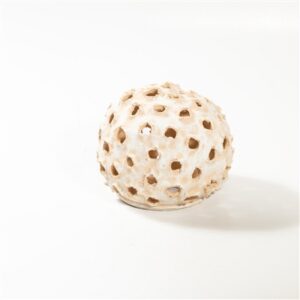 Lg Round Object With Holes White Ivory 10.5"X10.5"x9"- A - White Ivory