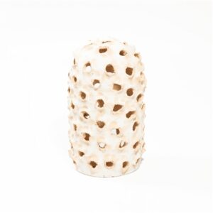 Lg Cylinder Object with holes White Ivory 8"X8"x13.5"- A - White Ivory