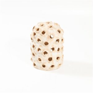 Med Cylinder Object with holes White Ivory 8"X8"x11"- A - White Ivory