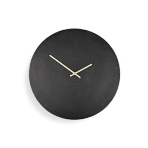 Sm. Aluminum Wall Clock Burnished Black Dia15" - black