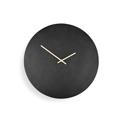 Sm. Aluminum Wall Clock Burnished Black Dia15" - black