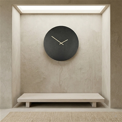 Sm. Aluminum Wall Clock Burnished Black Dia15" - black - Imagen 2