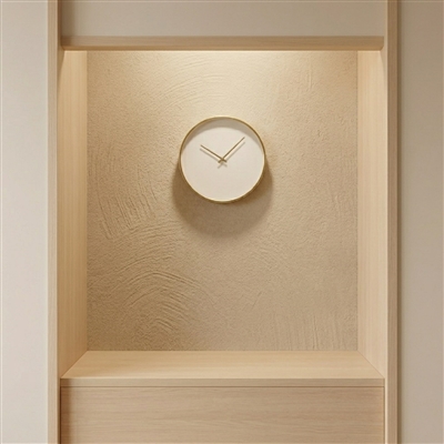 White w/Gold Simple Dial Clock Dia16"-ST - Matt Brass - Imagen 3