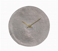 Sm. Aluminum Table Clock Nickel 8"Dia - ST - Raw Nickel