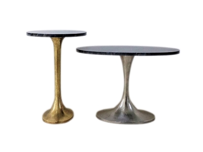 Lg Oval Marble Table 25.5" x 15.5"- A - A - Imagen 2