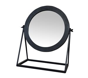 Round Black Mirror On Stand-ST