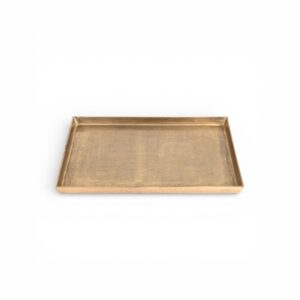 Sm. Cast Aluminum Rectangle Tray Brass Antique - Brass Antq