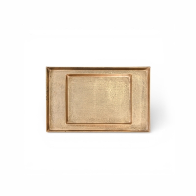 Sm. Cast Aluminum Rectangle Tray Brass Antique - Brass Antq - Imagen 5