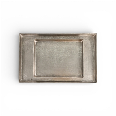 Sm. Cast Aluminum Rectangle Tray Nickel Antique - Nickel Antq - Imagen 5