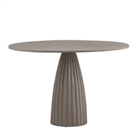 Beige Aluminum Dining Table w/Chisel Texture Base Dia 47.3”-ST - Beige